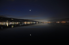 諏訪湖の夜明け前１