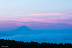 踊場湿原からの富士山