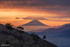 高ボッチview2017.12.03紅く染まる