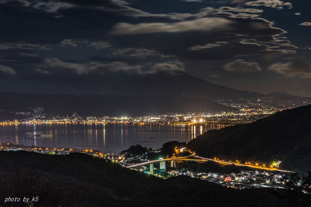 諏訪湖夜景