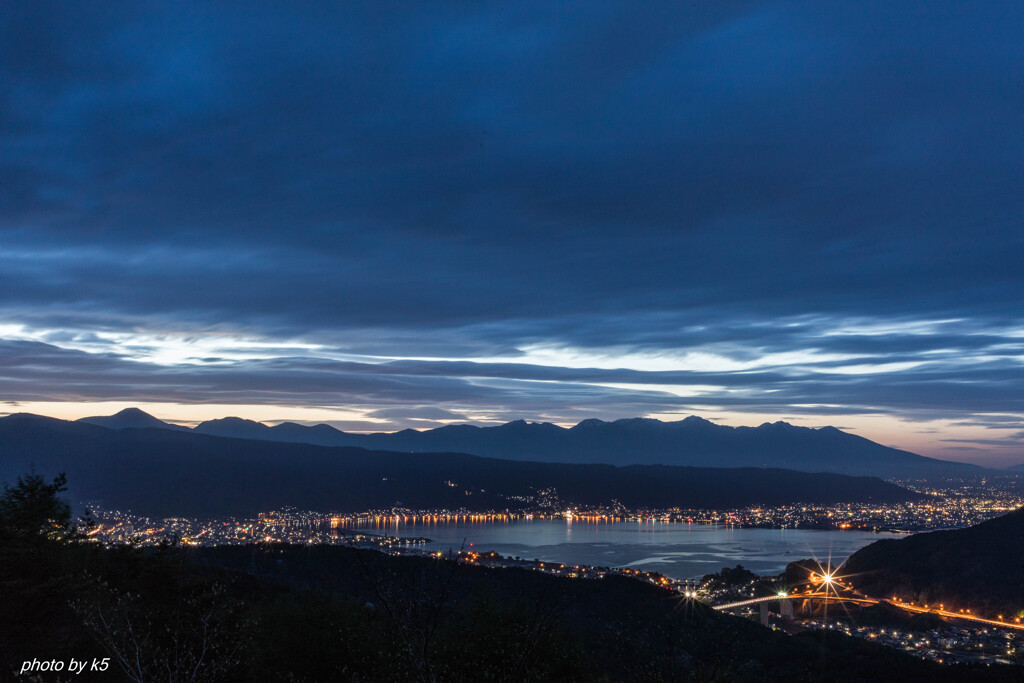 諏訪湖夜景