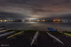 諏訪湖の夜明け3