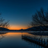 諏訪湖の夜明け