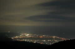 曇空の諏訪夜景1