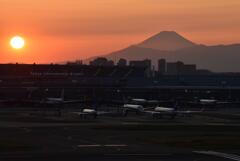 夕景の羽田