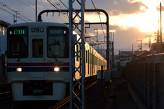 Setting sun & KEIO 
