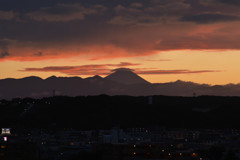 夕陽に富士！！