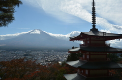 新倉山浅間神社より望む富士の山！！