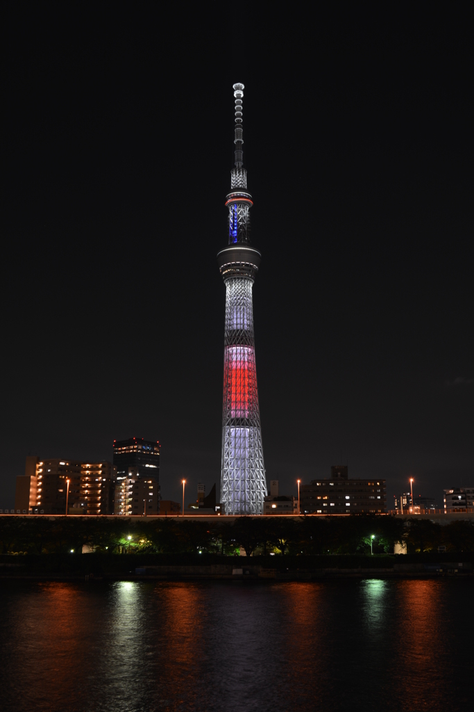 スカイツリーも五輪カラーに！