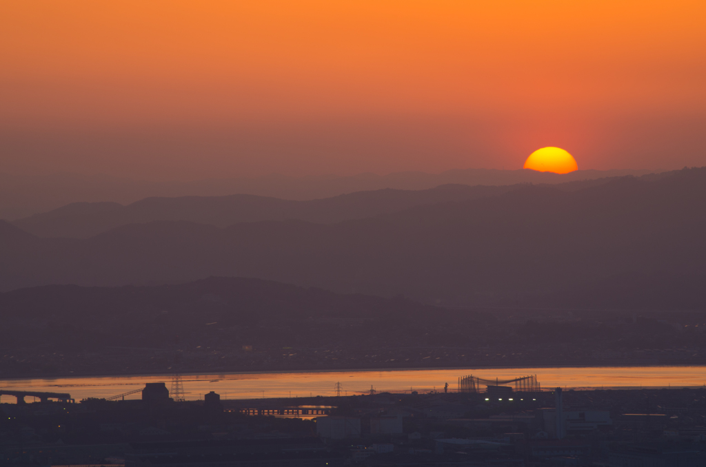 水島の夕陽