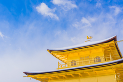 雪晴れの金閣寺