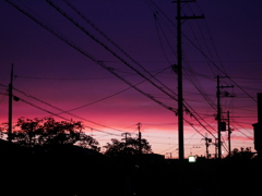 町の夕焼け