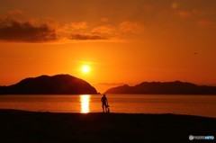 玄界灘の夕日