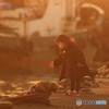 漁港の少女