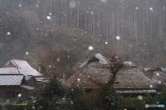 里山。春待ち雪