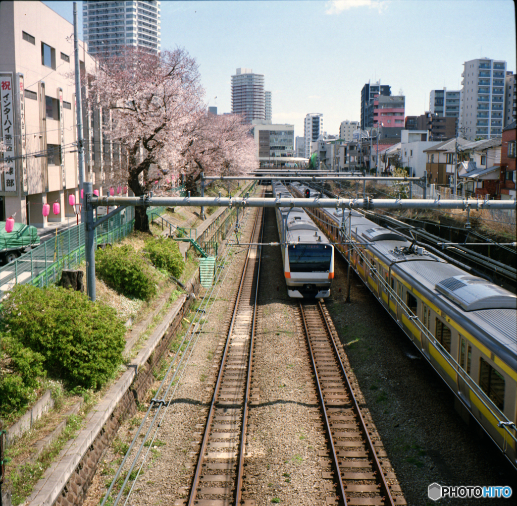 東中野周辺跨線橋にて