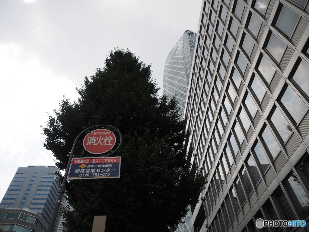 曇天の西口