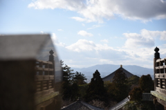 右の景色が左の石に写ルンです。