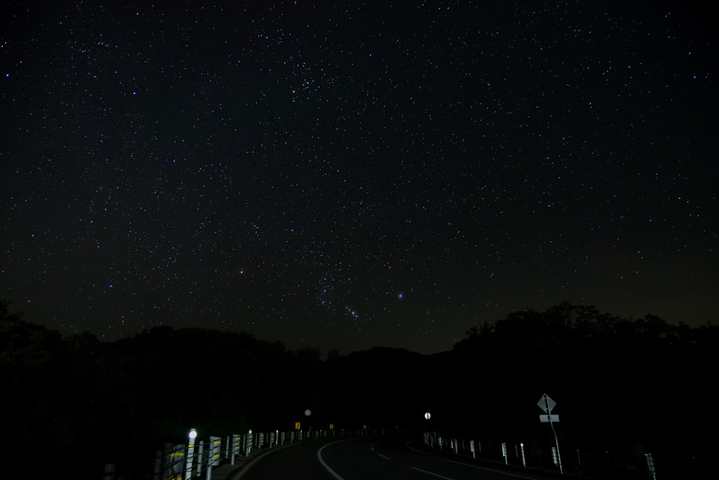 満天の星とオリオン座