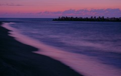 浜辺の夕景