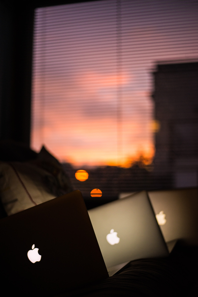 Macと夕日