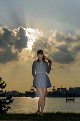 久保田和美　青海南埠頭の夕焼け