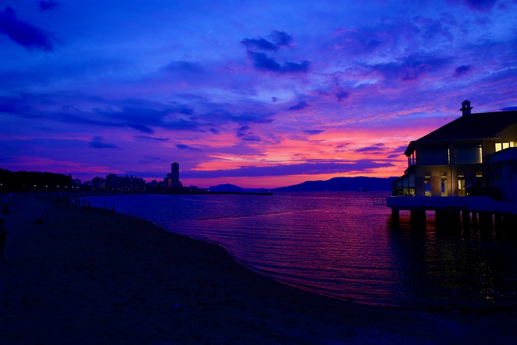百道浜の夕暮れ