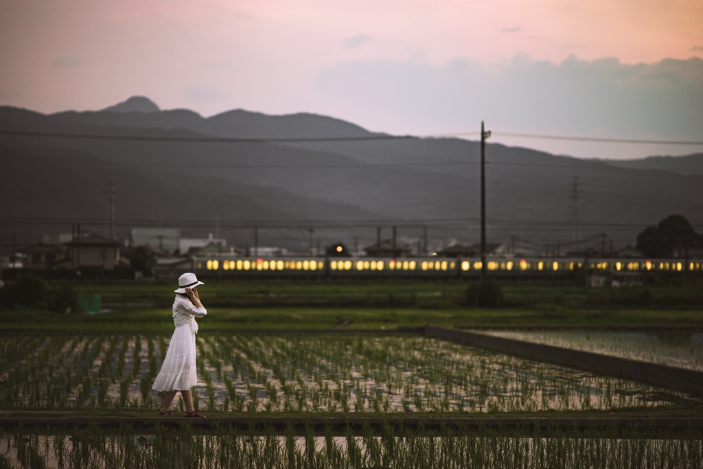 カエルの合唱かき分けて電車が通る どこからともなく夕飯の匂い そろそろ帰ろうか 