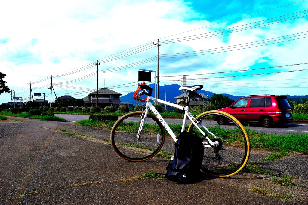 筑波山と自転車