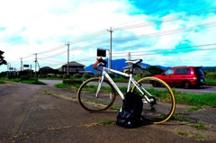 筑波山と自転車