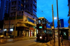 夕暮れの香港トラム