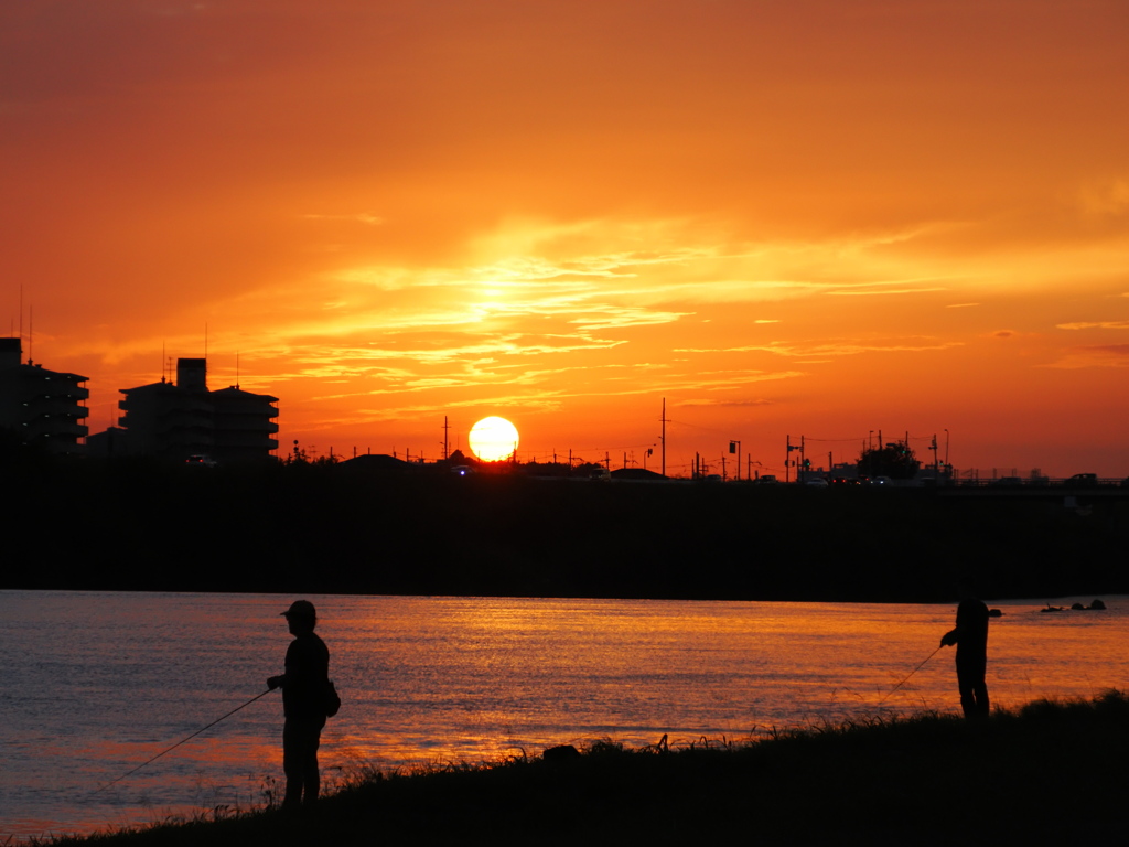 大和川夕景