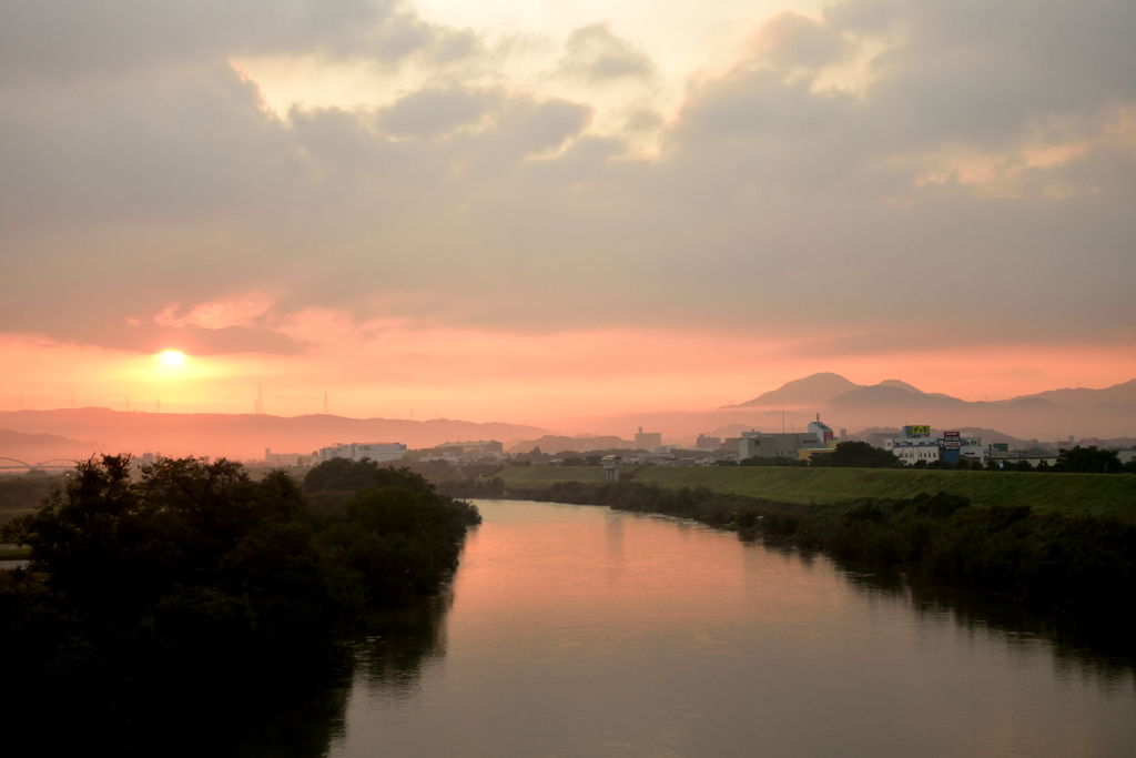 今朝の大和川