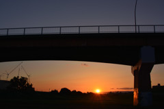 夕陽と大正橋