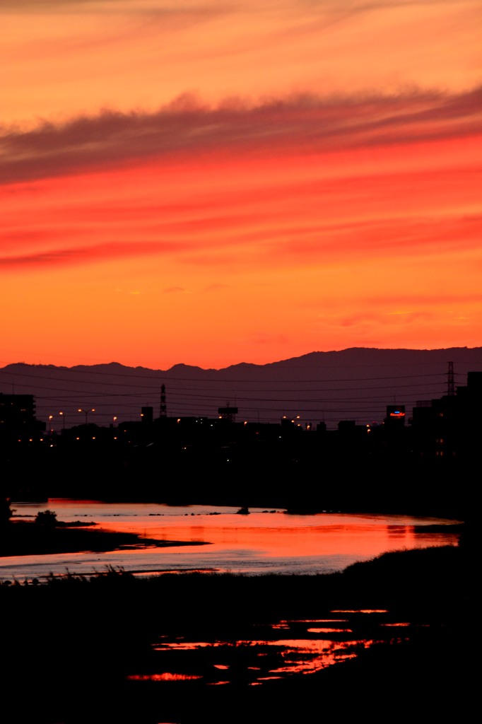 八尾の夕焼け
