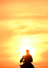 夕陽を見ながら
