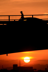 夕陽と大正橋