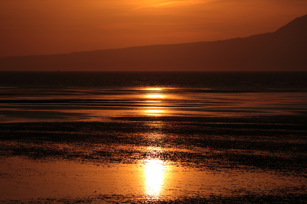 干潟の夕景 (御輿来海岸) 4