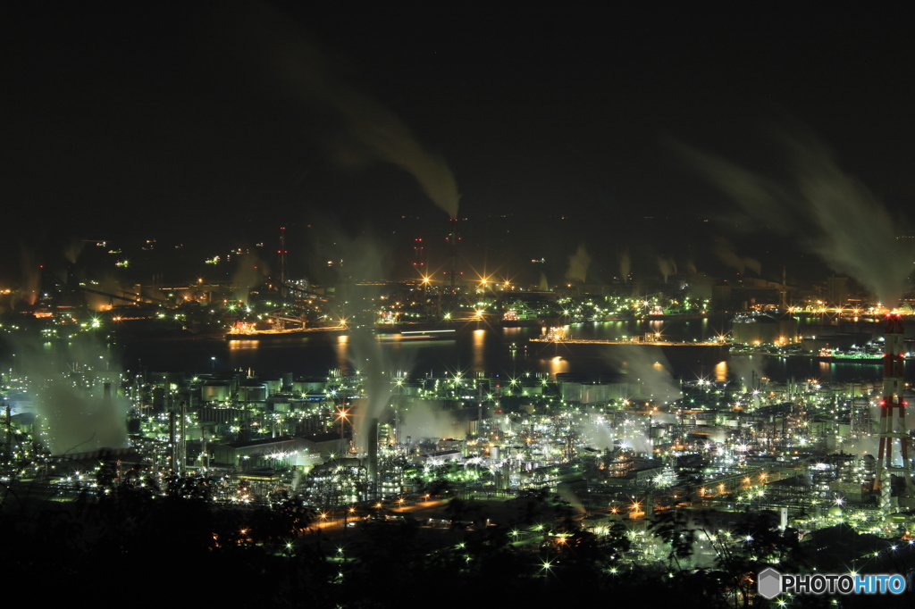鷲羽山ｽｶｲﾗｲﾝ  水島工業地帯夜景 1