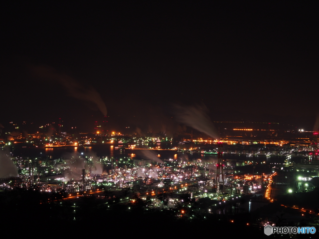 鷲羽山ｽｶｲﾗｲﾝ  水島工業地帯夜景 6
