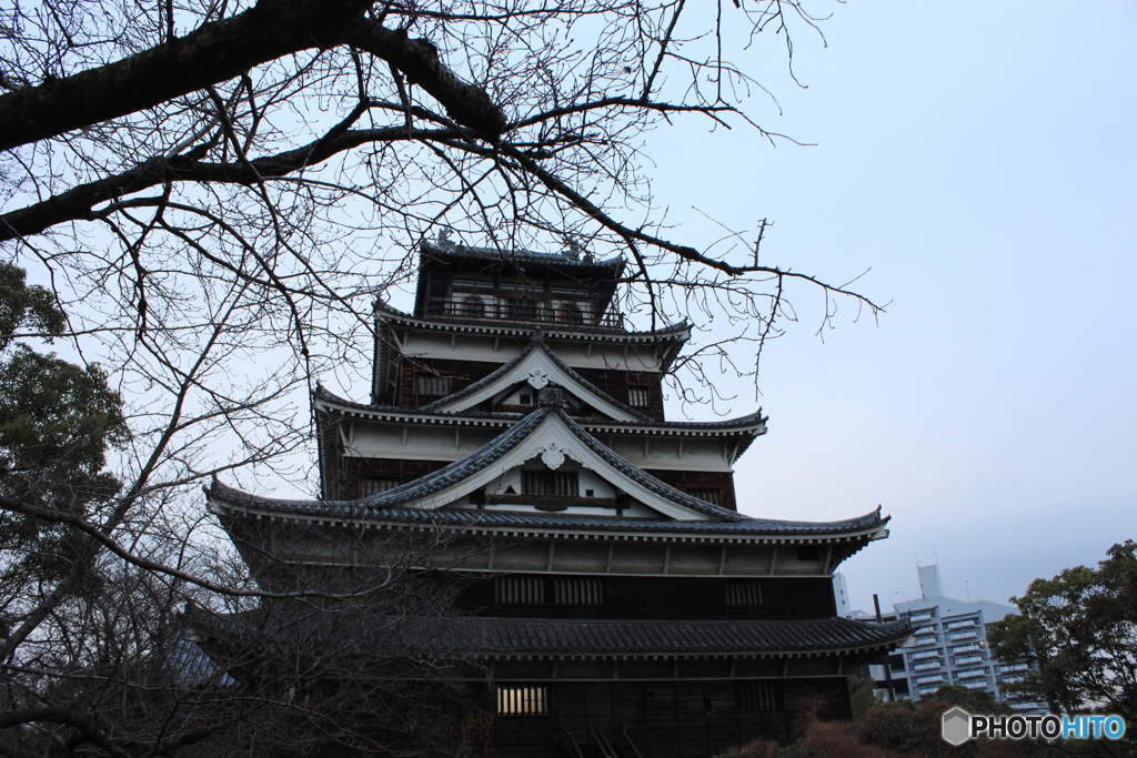 寒空の広島城