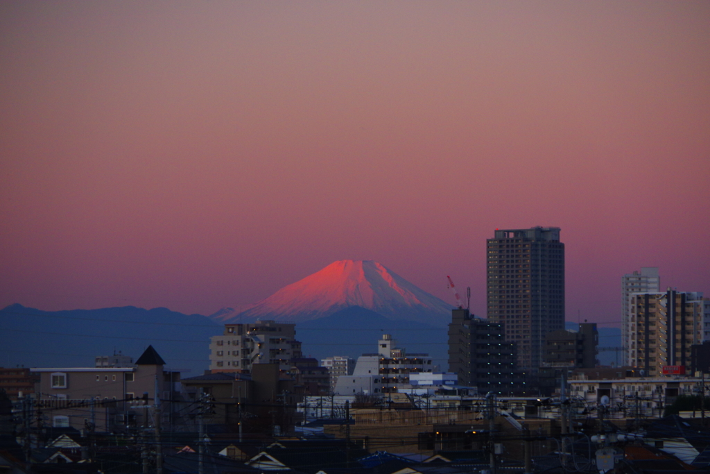 しずくpink　朝焼けに浮かぶ富士