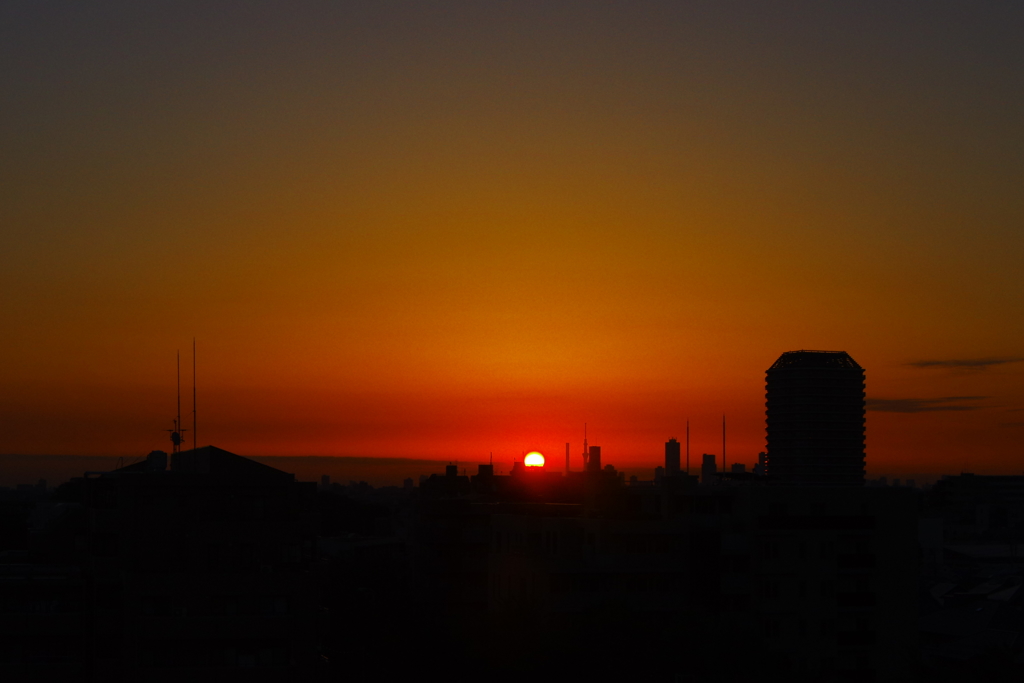 the glow of sunrise