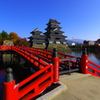 きりりっ！烏城には朱色がお似合い(^▽^*)