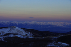 北アルプス朝景