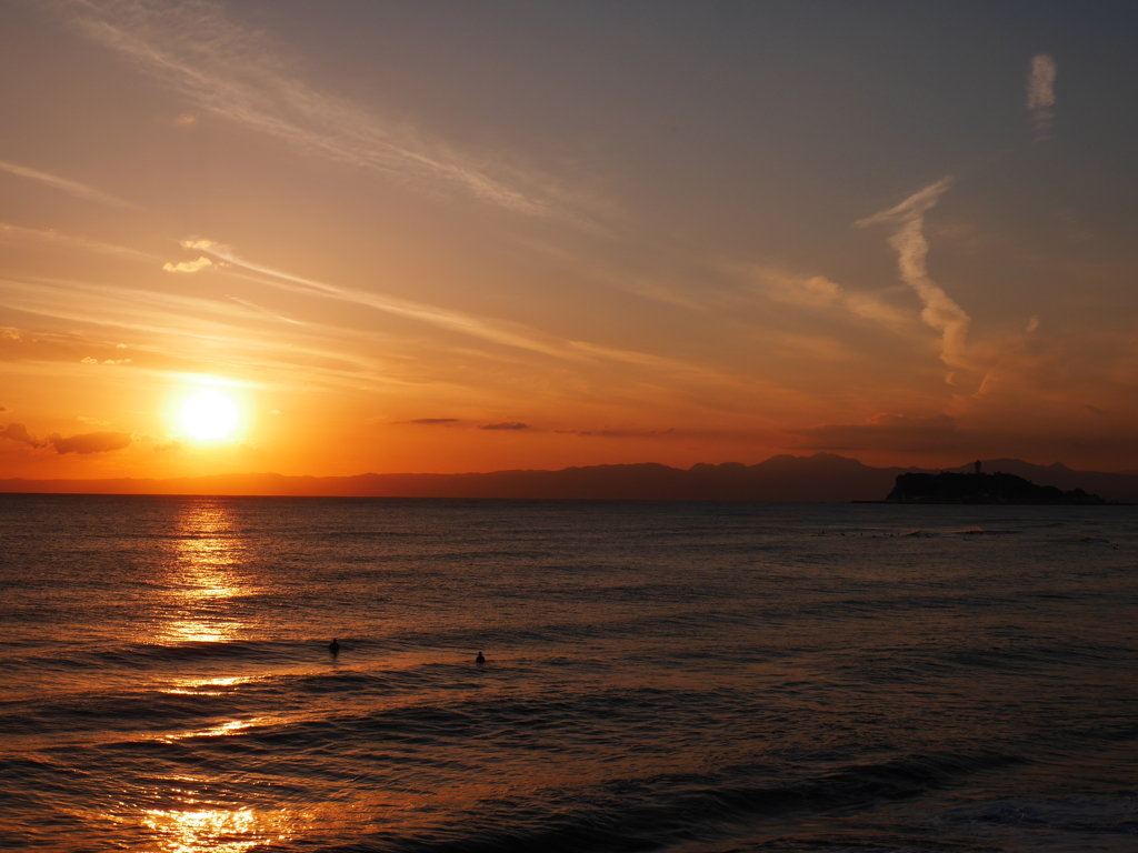 稲村ヶ崎の夕日