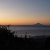 夕焼けに映える富士