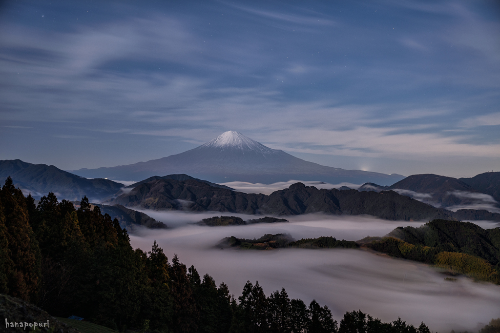 月明かりの雲海