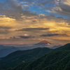 夕焼けに染まる