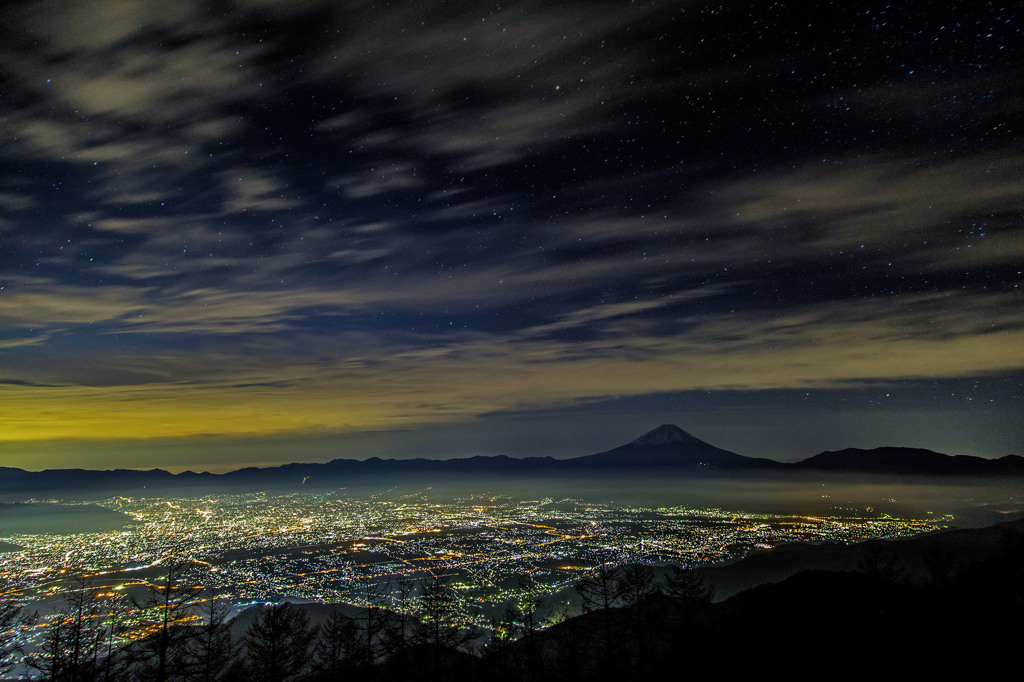 甘利山からの夜景